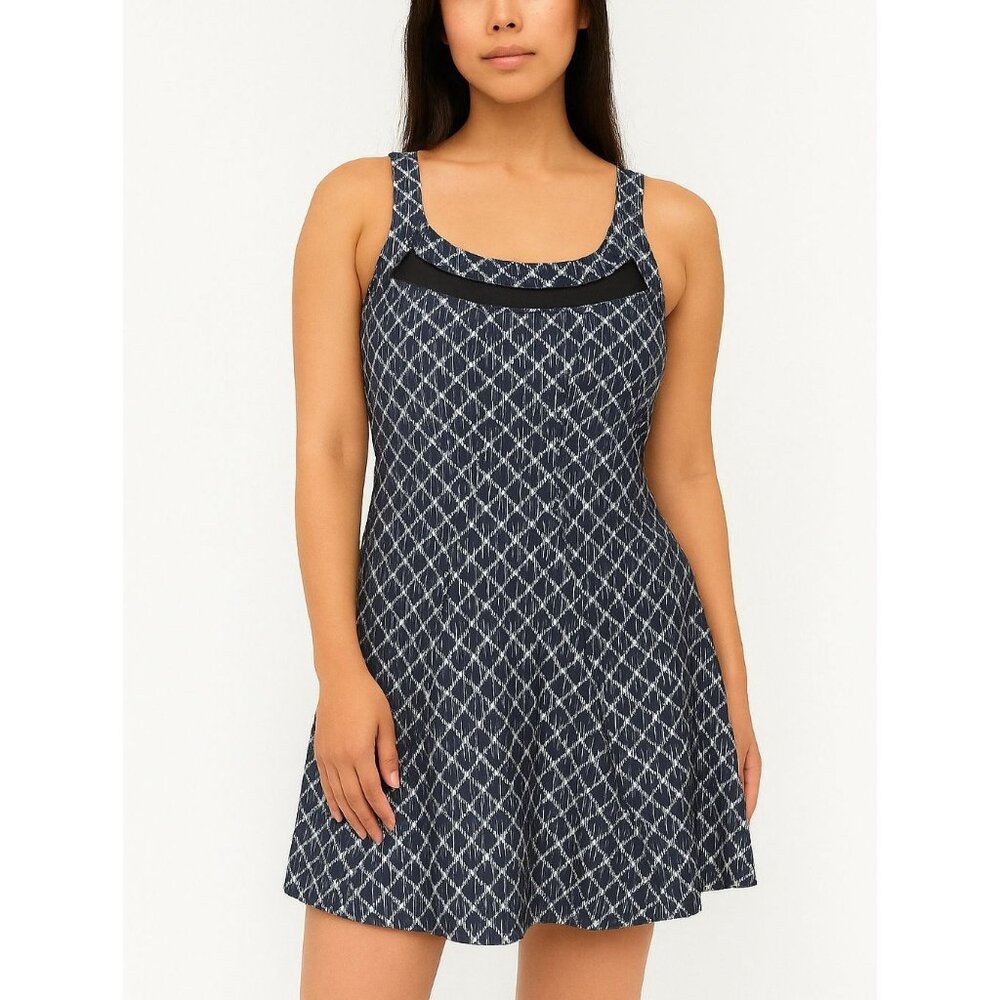 American Trends Womens Gray Diamond Print Swimsuit Size 14-16
